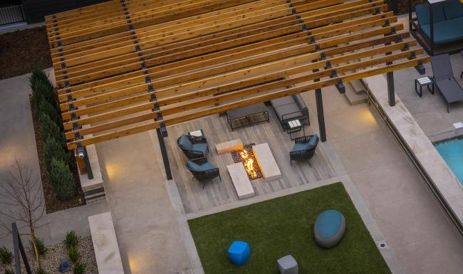 The essence of exceptional living a pergola with a fire pit